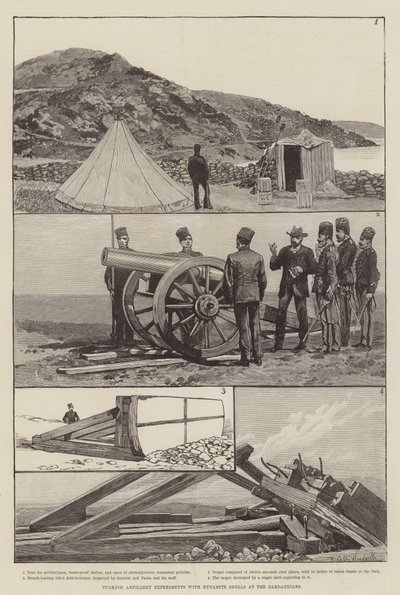 Turkish Artillery Experiments with Dynamite Shells at the Dardanelles by Richard Caton Woodville junior